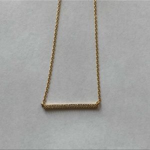 Gold-plated gold-filled bar necklace with crystals